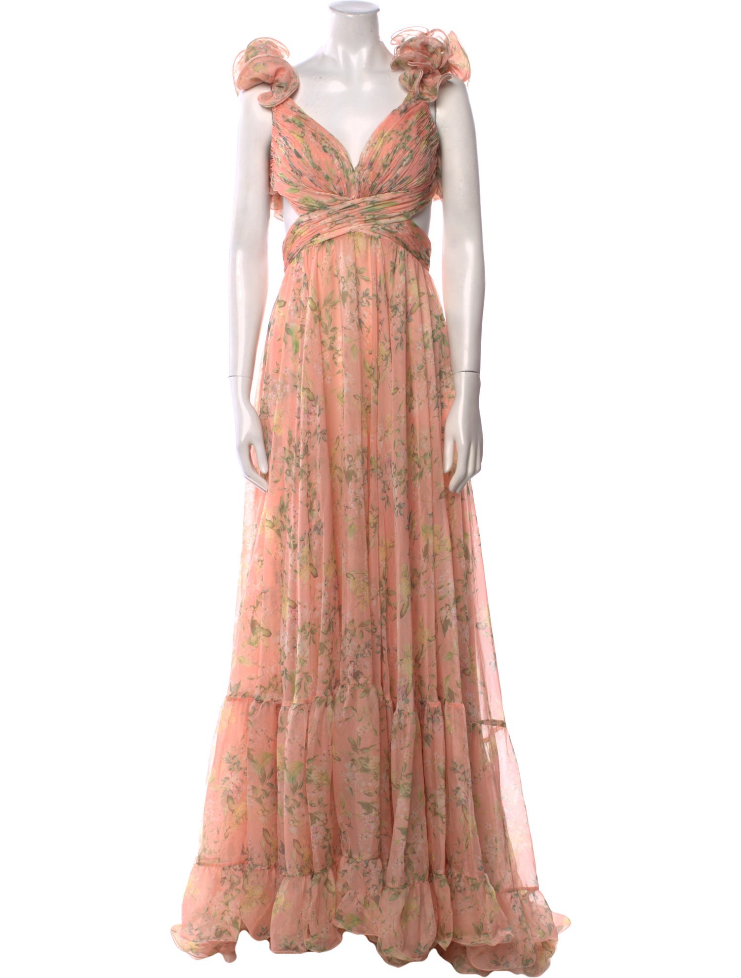 Mac Duggal Floral Print Knee-Length Dress