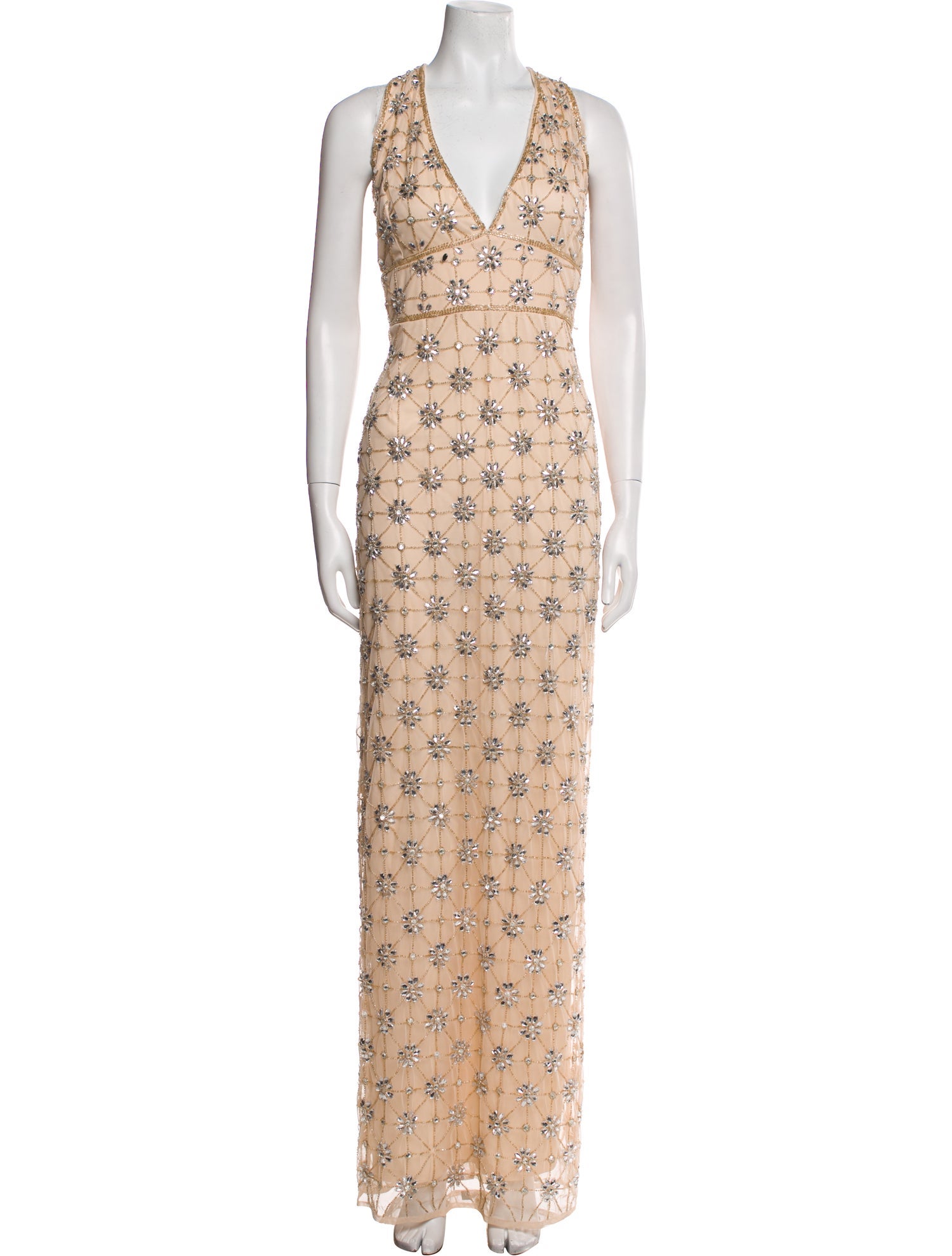 Mac Duggal Floral Print Long Dress