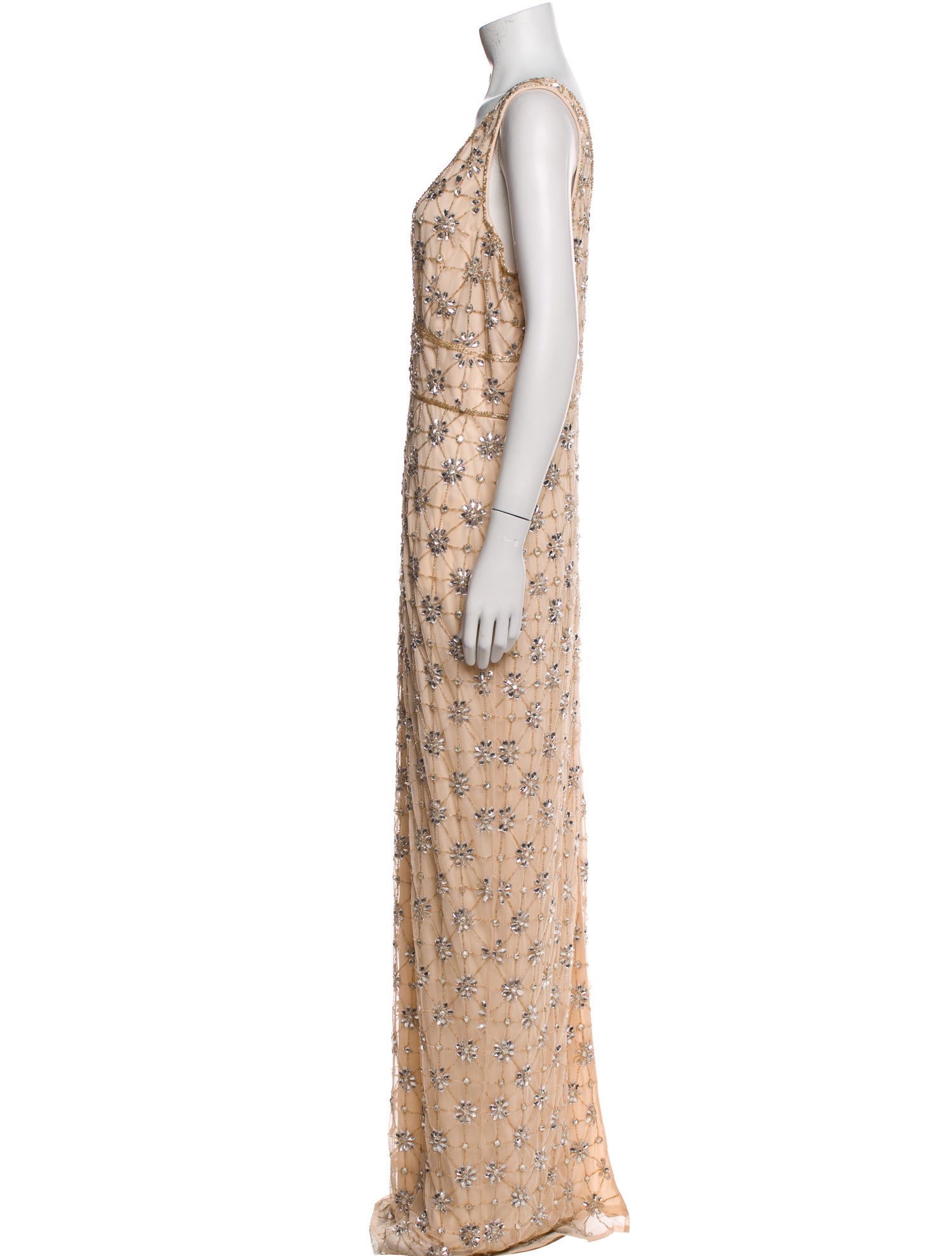 Mac Duggal Floral Print Long Dress