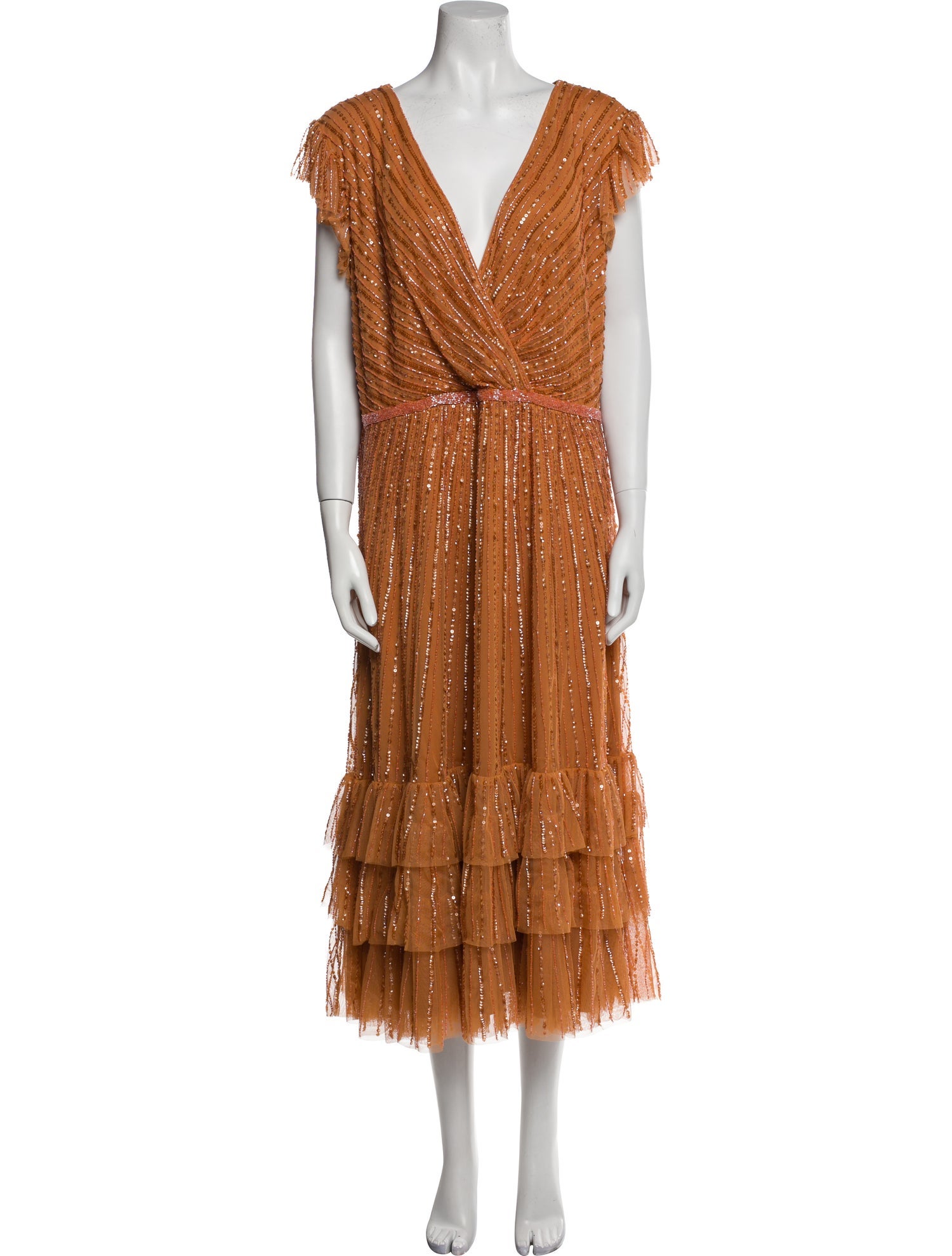 Mac Duggal V-Neck Midi Length Dress w/ Tags