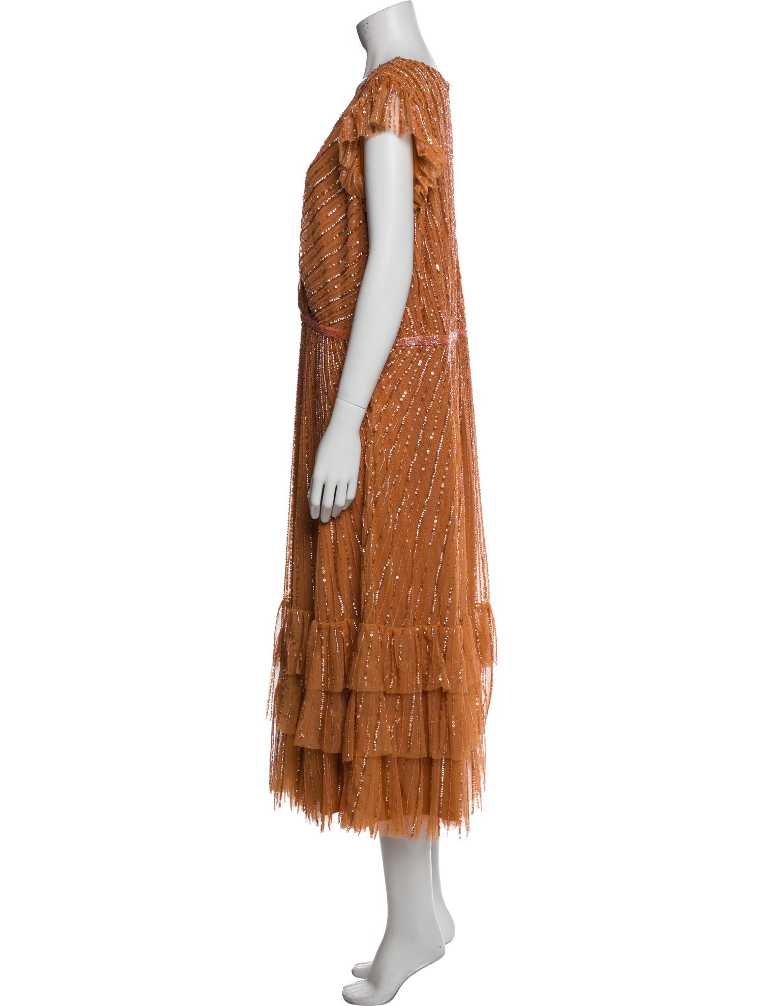 Mac Duggal V-Neck Midi Length Dress w/ Tags