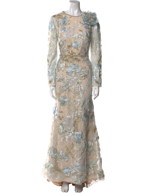 Mac Duggal Lace Pattern Long Dress