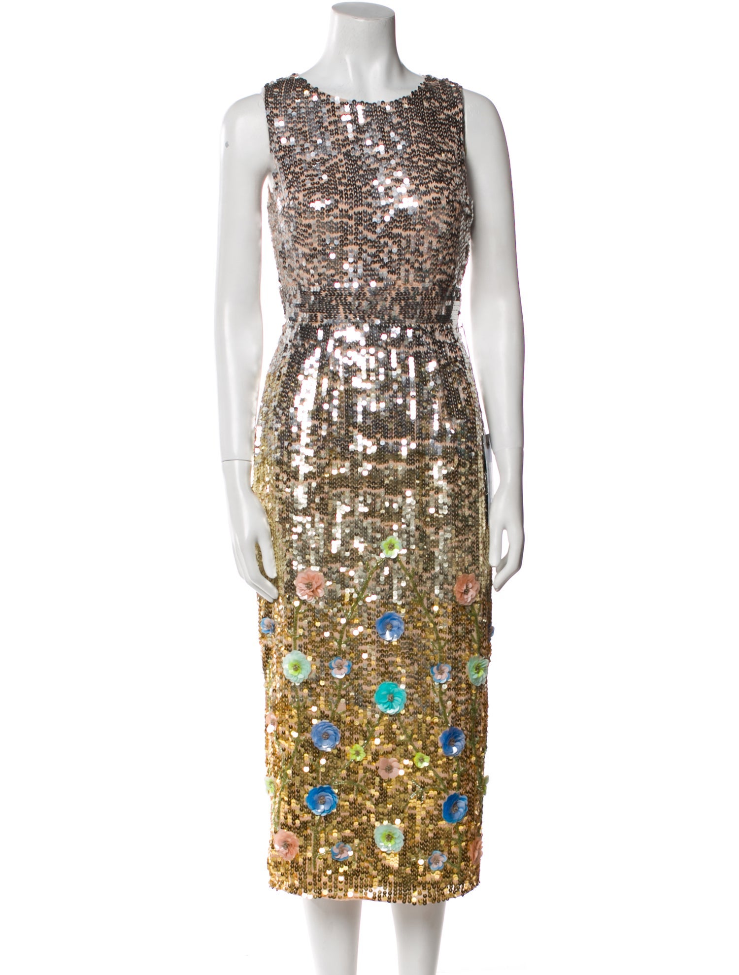 Mac Duggal Printed Midi Length Dress w/ Tags