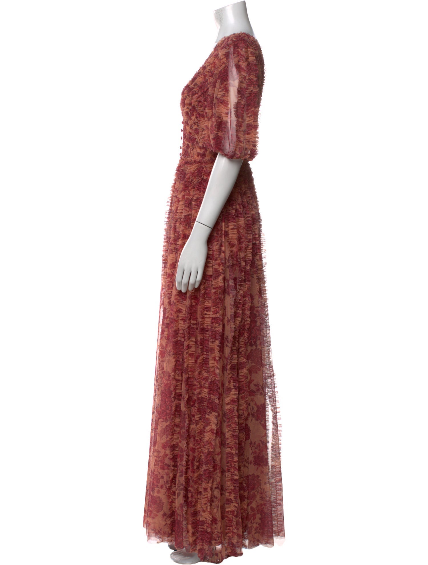 Mac Duggal Floral Print Long Dress w/ Tags