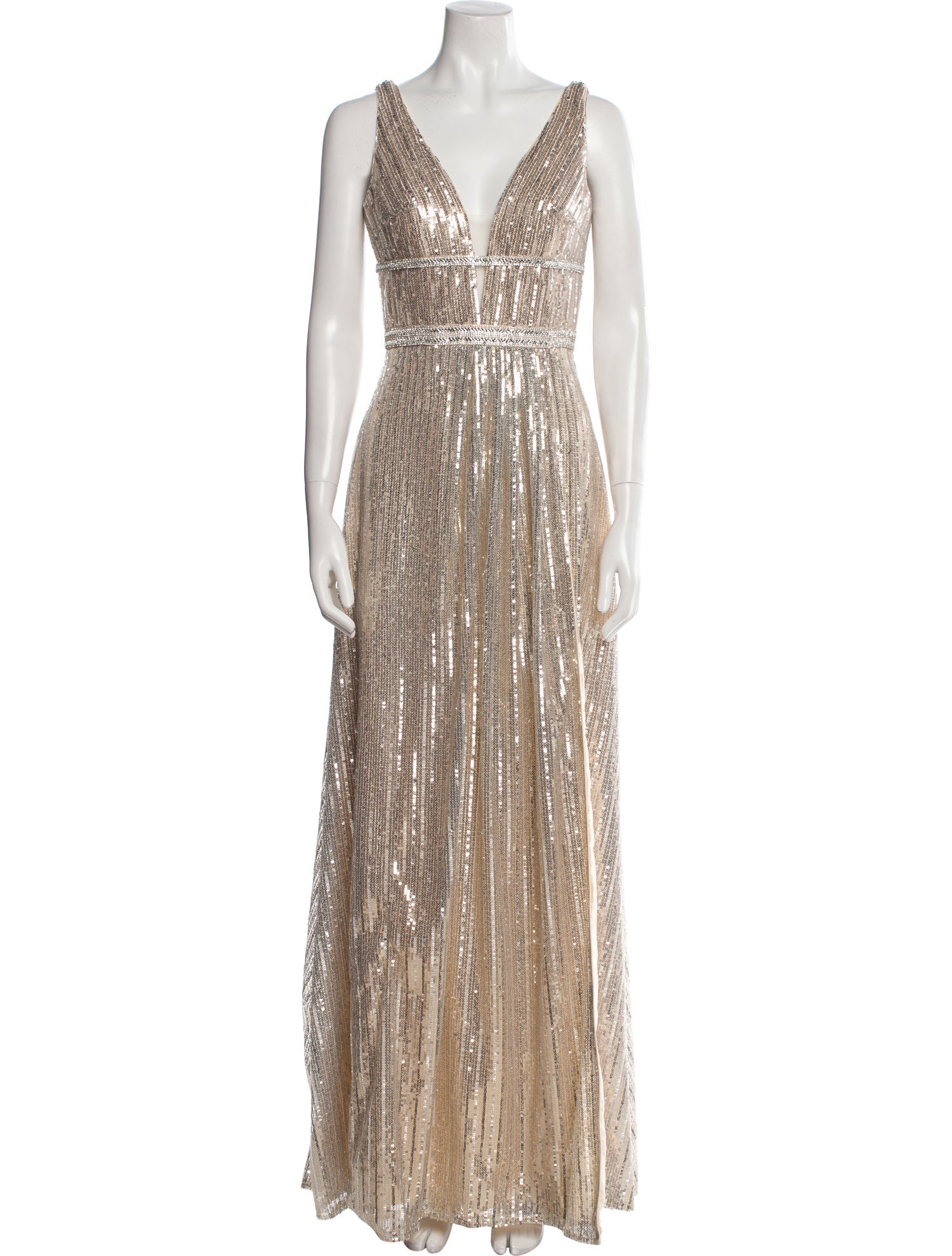 Mac Duggal V-Neck Long Dress