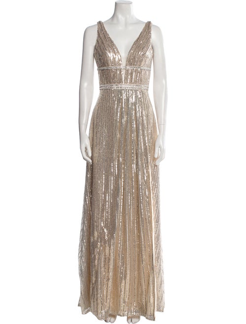 Mac Duggal V-Neck Long Dress