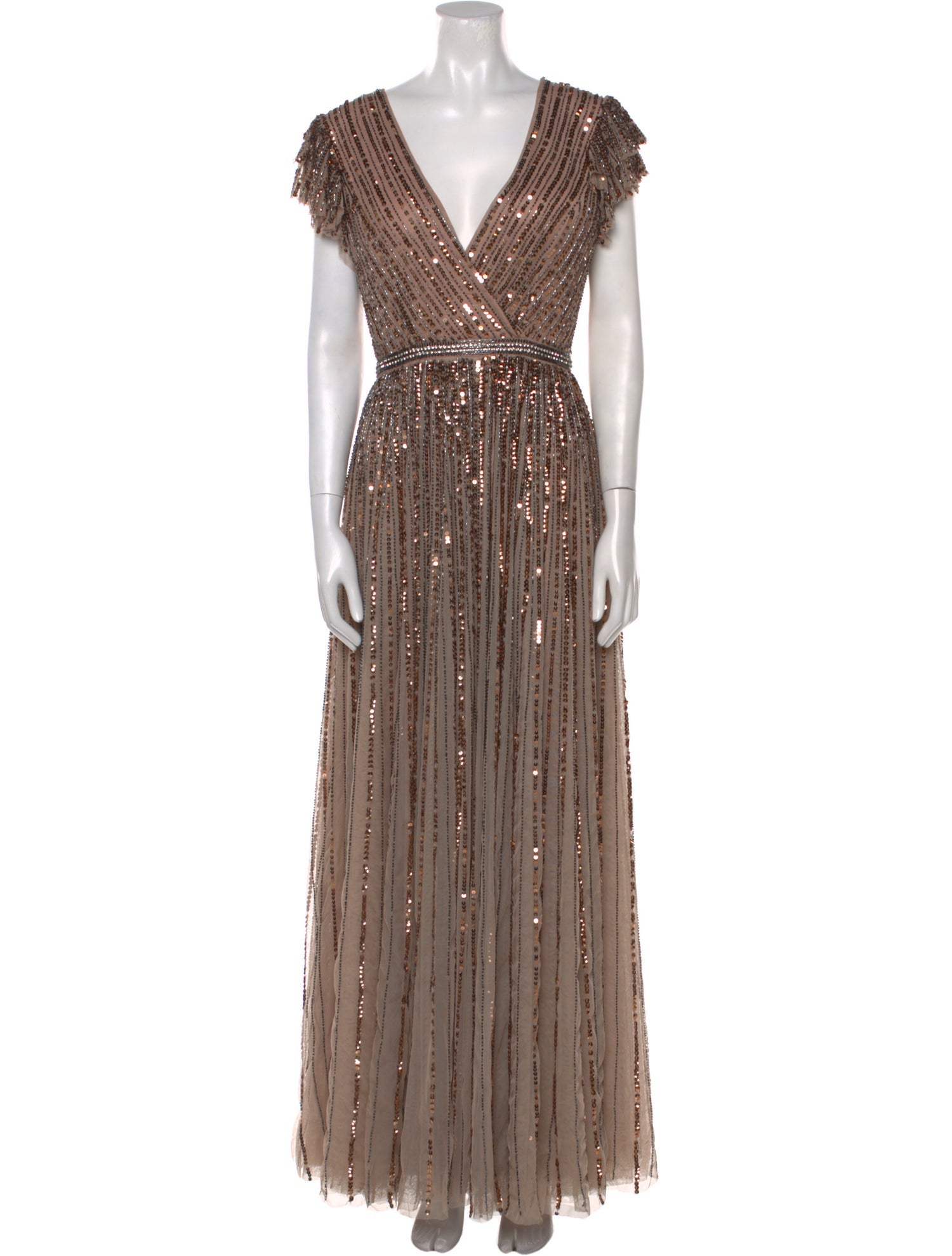 Mac Duggal V-Neck Long Dress