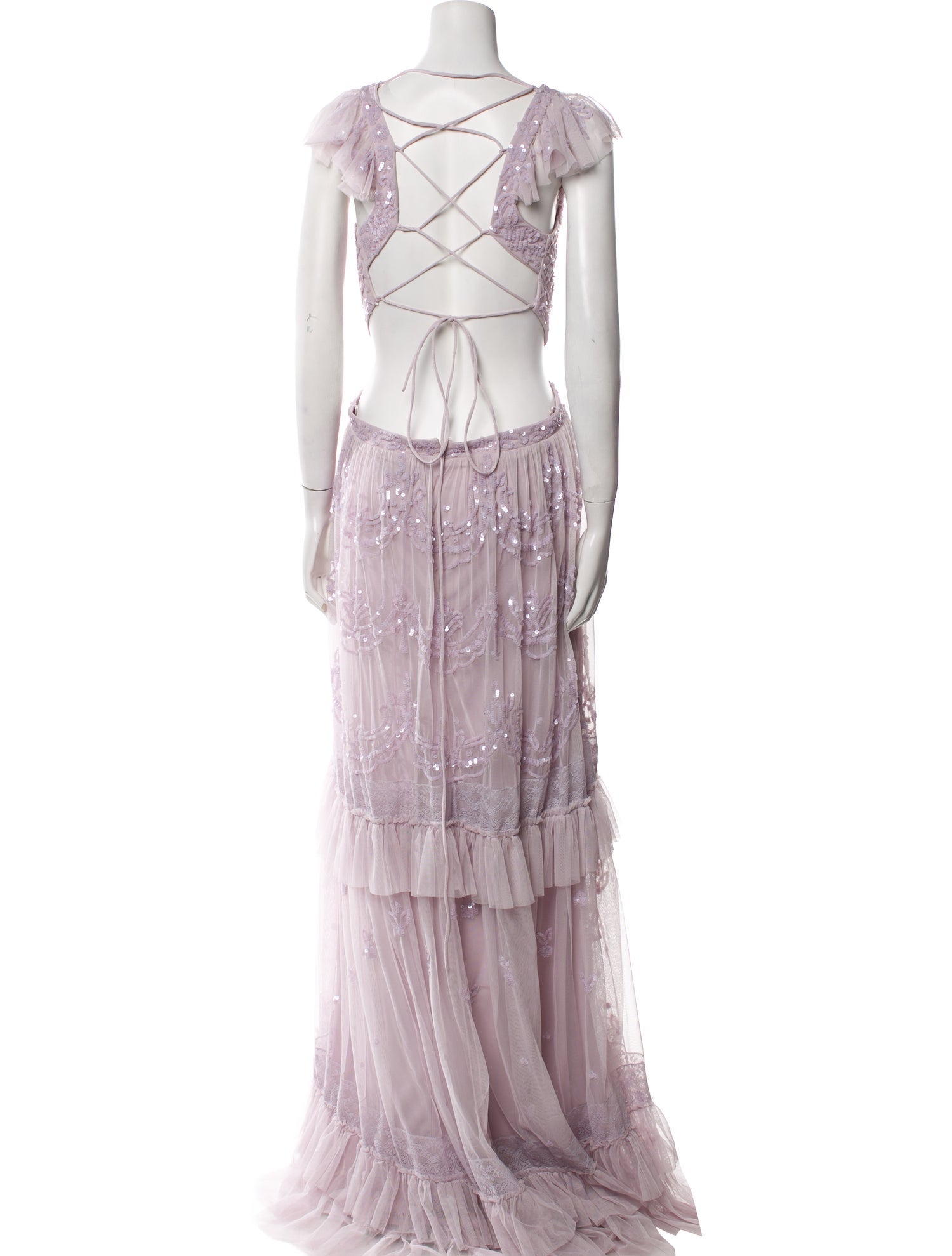 Mac Duggal Lace Pattern Long Dress w/ Tags