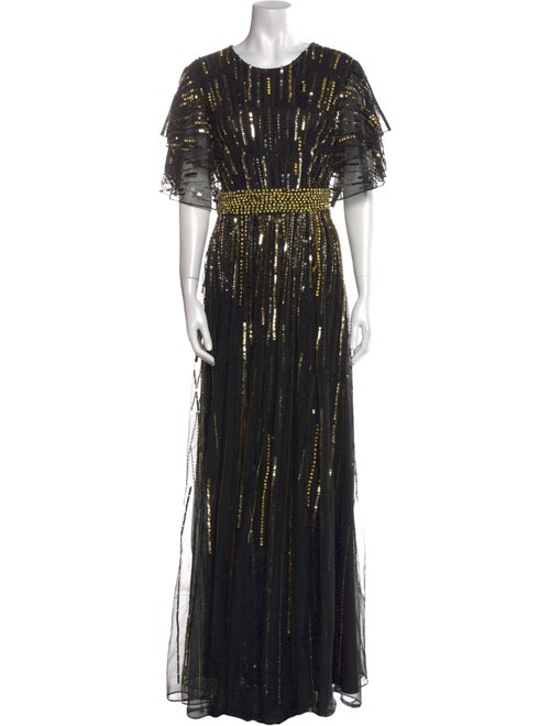 Mac Duggal Crew Neck Long Dress