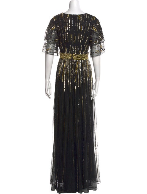 Mac Duggal Crew Neck Long Dress