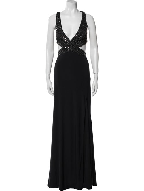 Mac Duggal V-Neck Long Dress