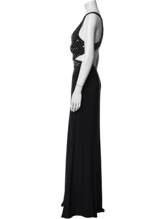 Mac Duggal V-Neck Long Dress