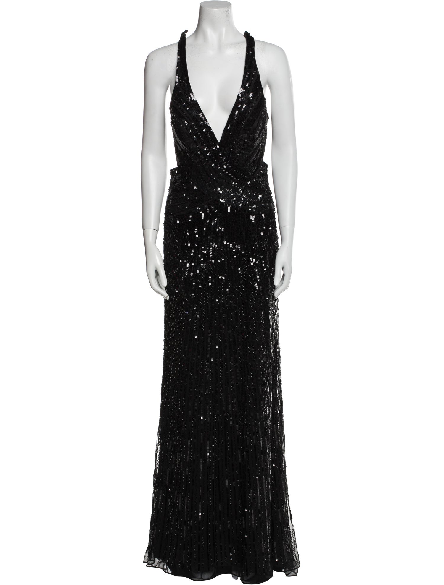 Mac Duggal V-Neck Long Dress