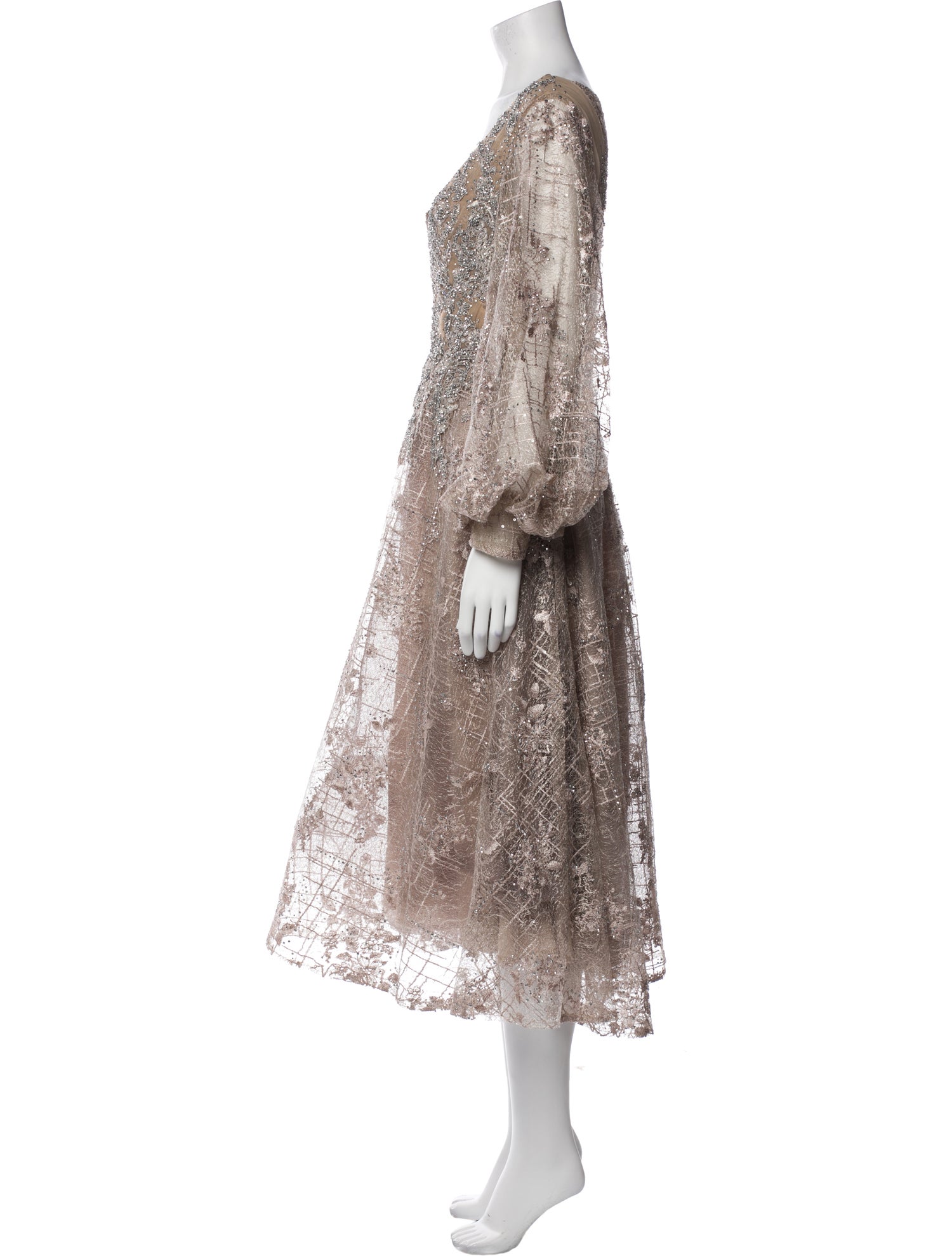 Mac Duggal V-Neck Midi Length Dress