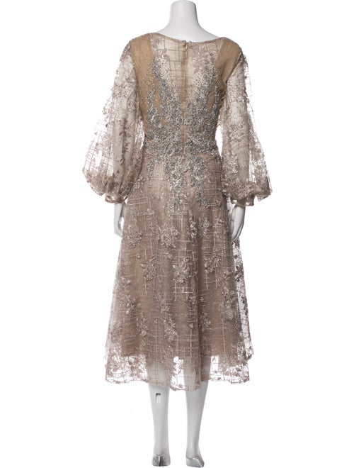 Mac Duggal V-Neck Midi Length Dress