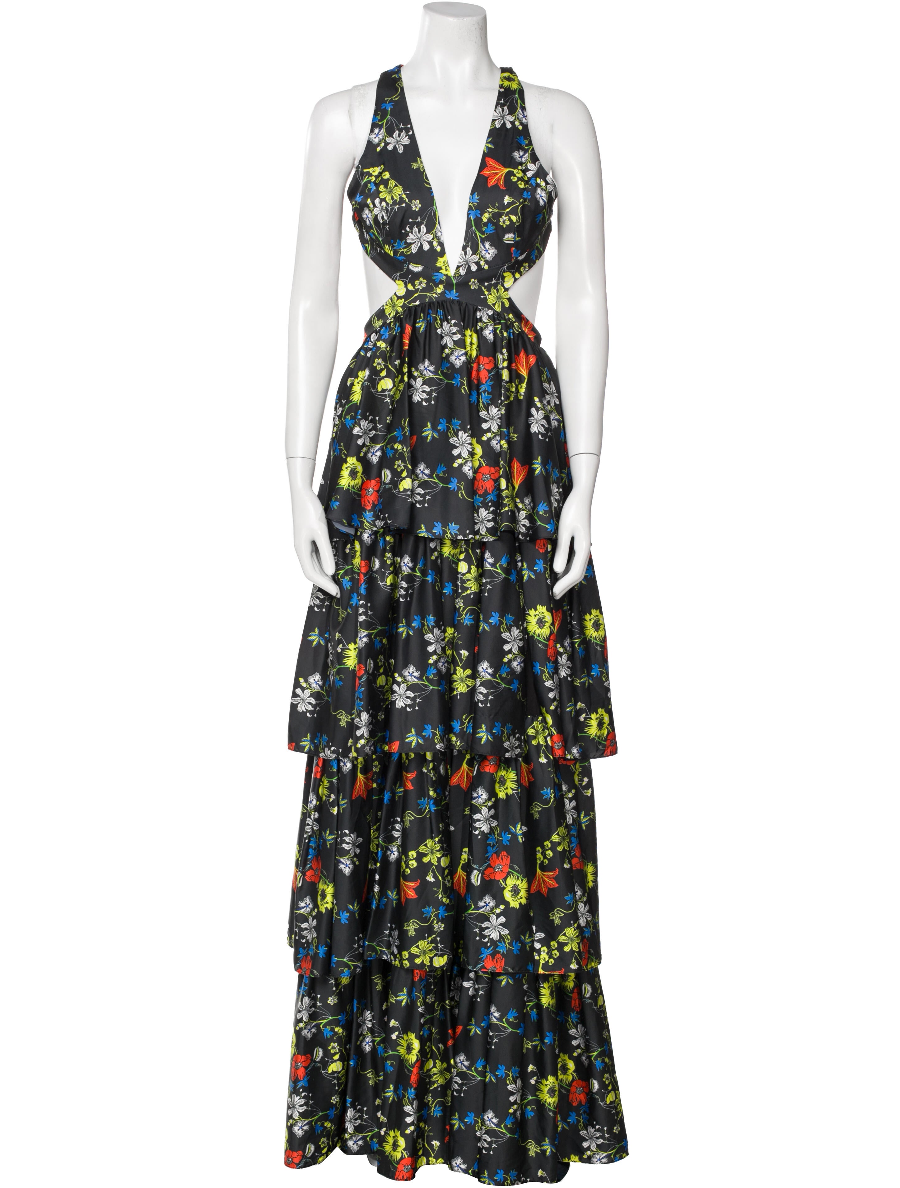 Mac Duggal Floral Print Long Dress w/ Tags