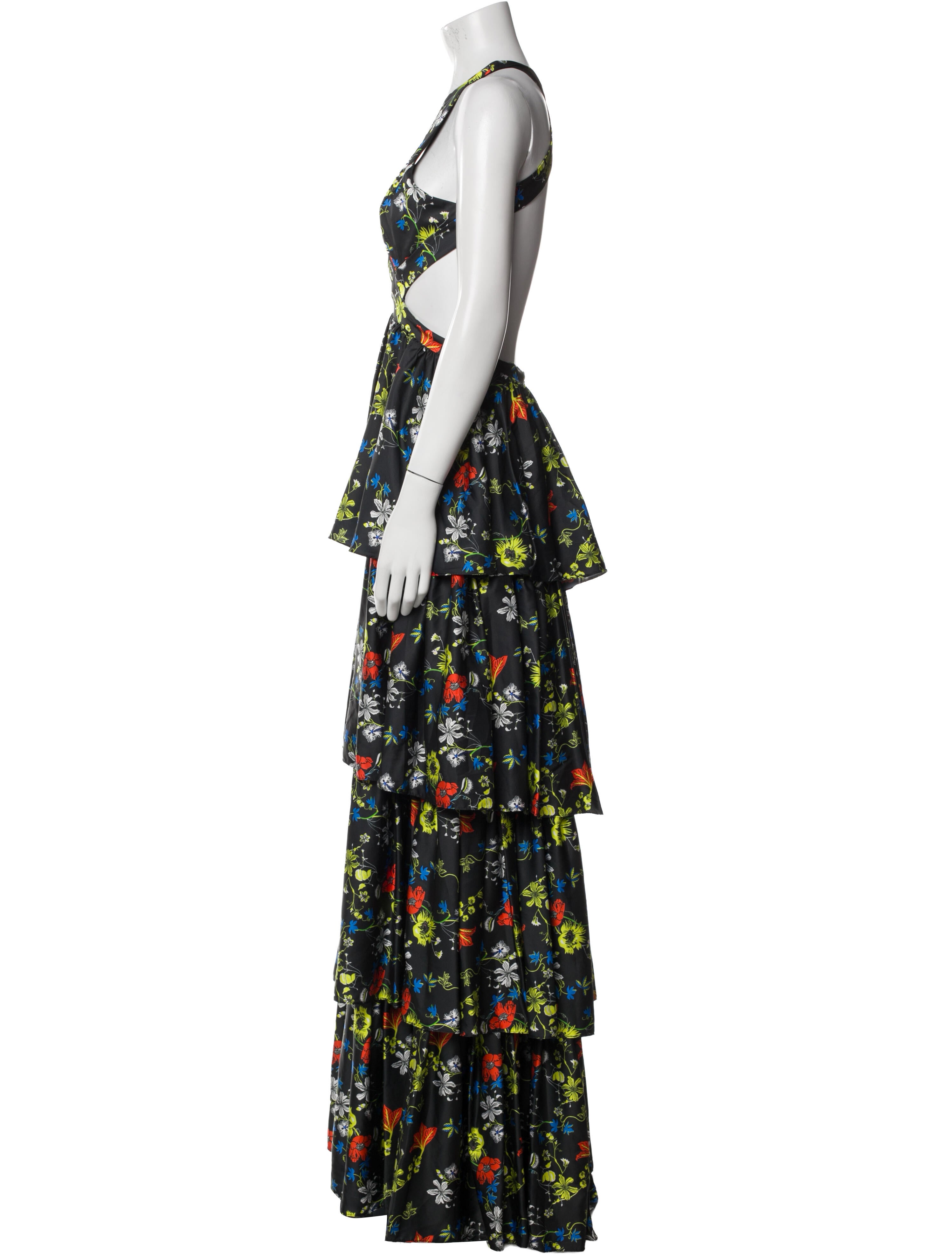 Mac Duggal Floral Print Long Dress w/ Tags