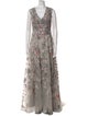 Mac Duggal Floral Print Long Dress