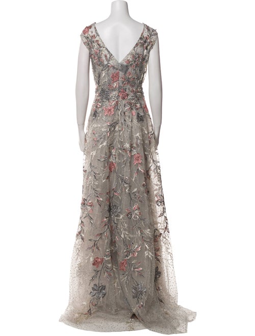 Mac Duggal Floral Print Long Dress