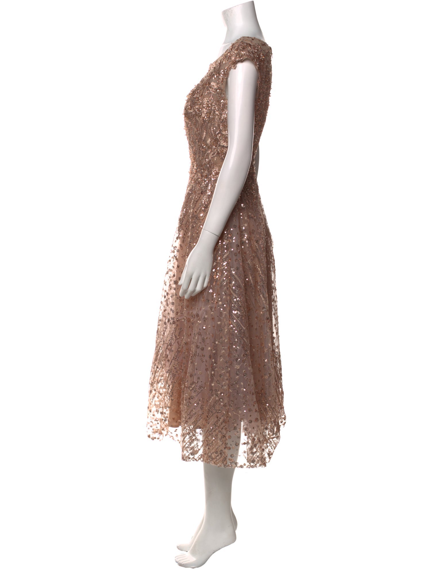 Mac Duggal Scoop Neck Midi Length Dress