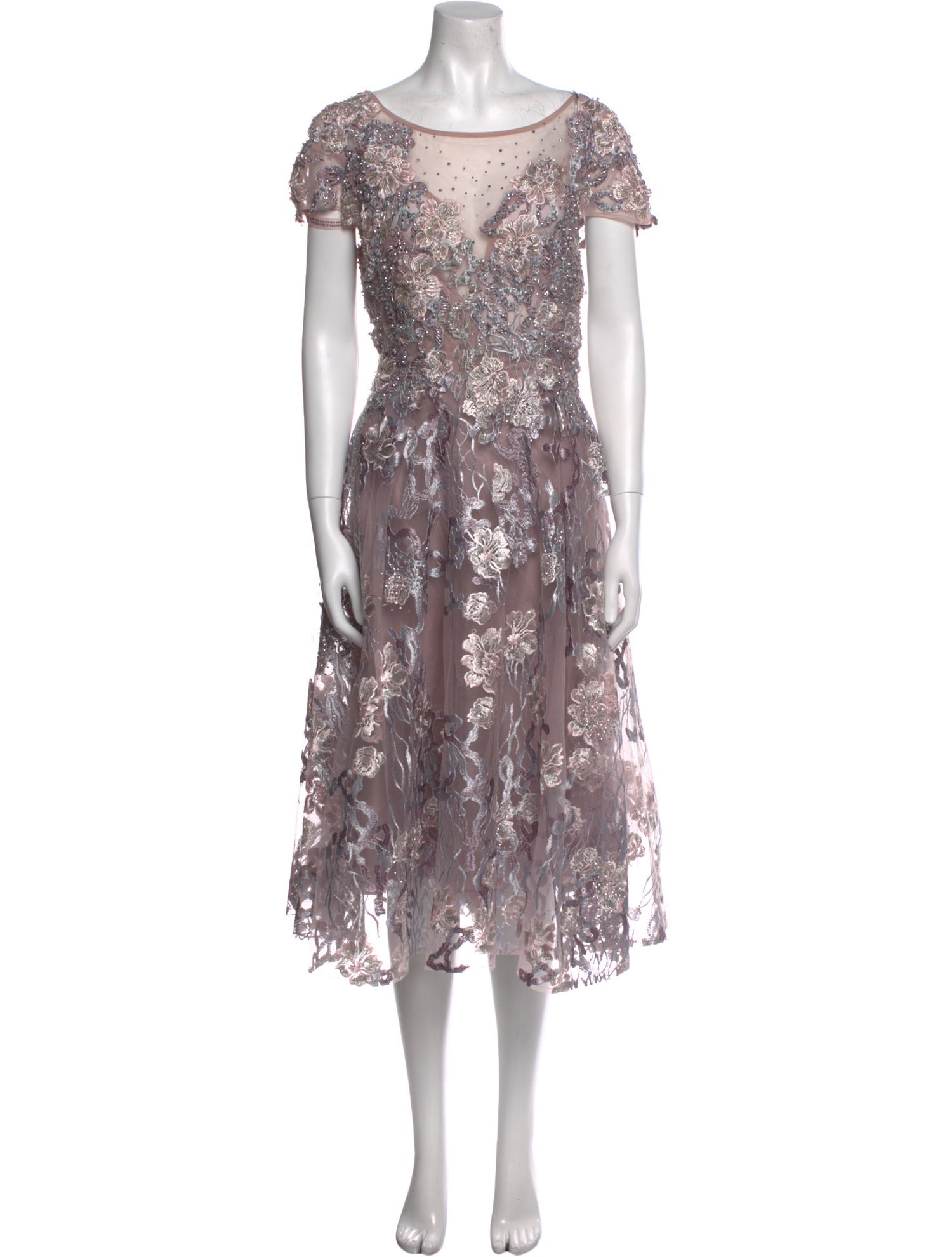 Mac Duggal Floral Print Midi Length Dress w/ Tags