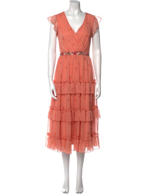 Mac Duggal V-Neck Midi Length Dress