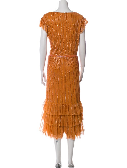 Mac Duggal V-Neck Midi Length Dress