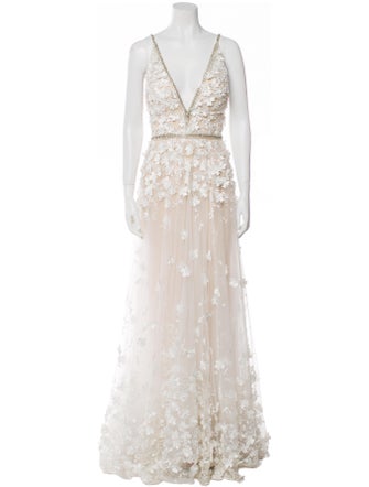 Mac Duggal Lace Pattern Long Dress