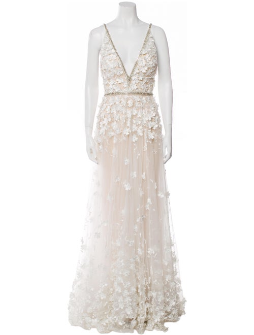 Mac Duggal Lace Pattern Long Dress