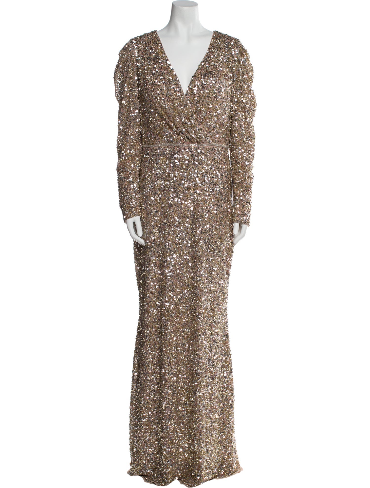 Mac Duggal V-Neck Long Dress