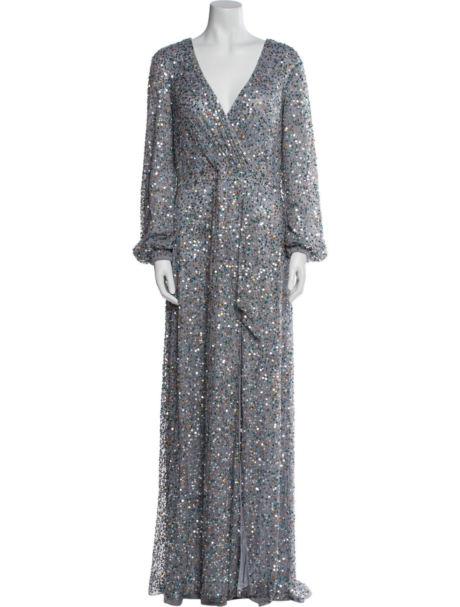 Mac Duggal V-Neck Long Dress