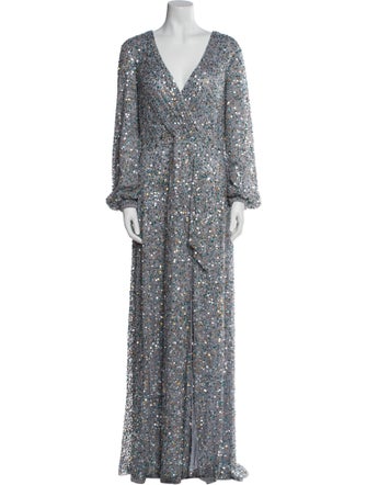 Mac Duggal V-Neck Long Dress