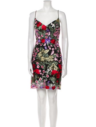 Mac Duggal Floral Print Mini Dress