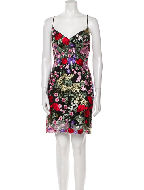 Mac Duggal Floral Print Mini Dress
