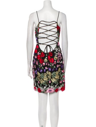 Mac Duggal Floral Print Mini Dress