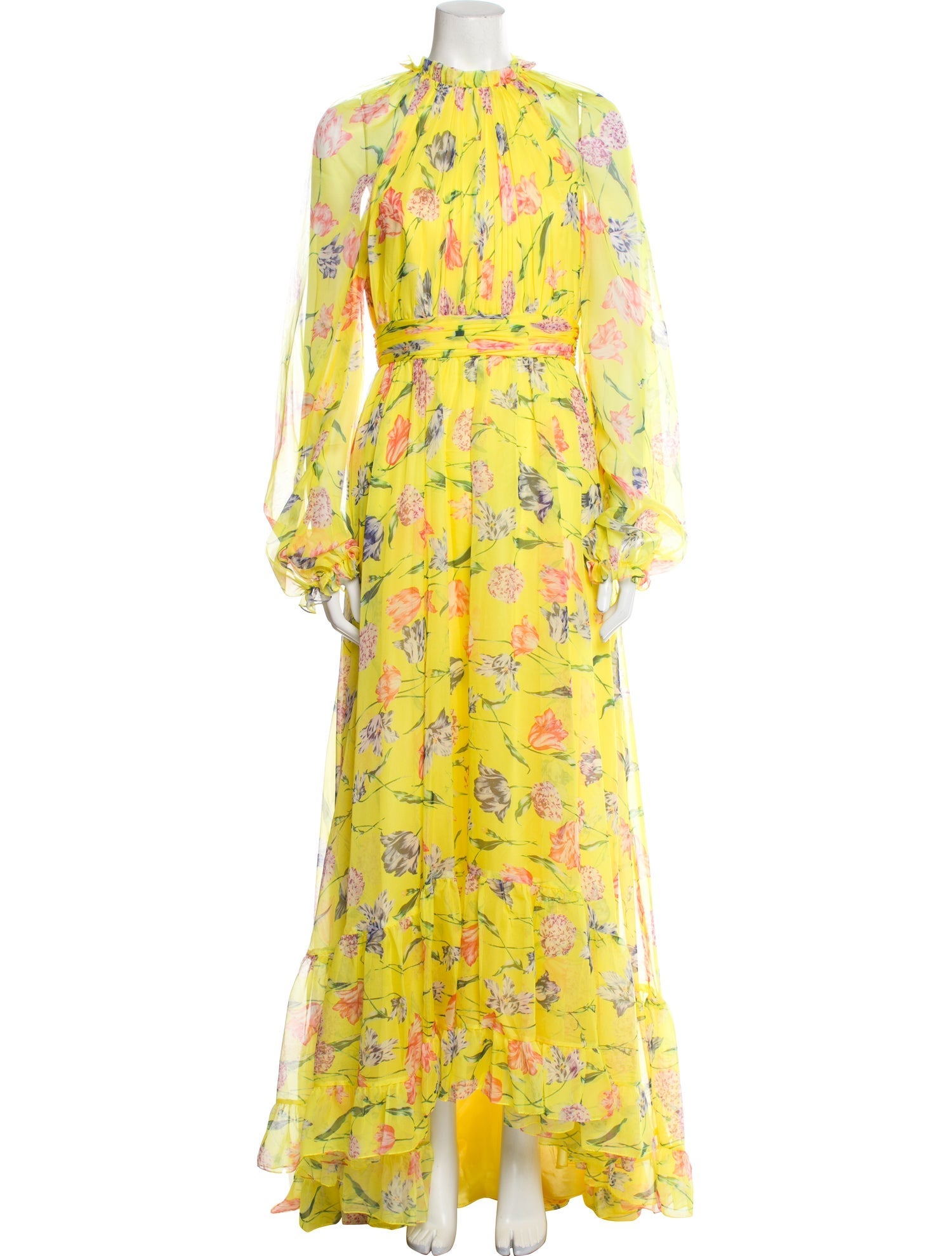 Mac Duggal Floral Print Long Dress