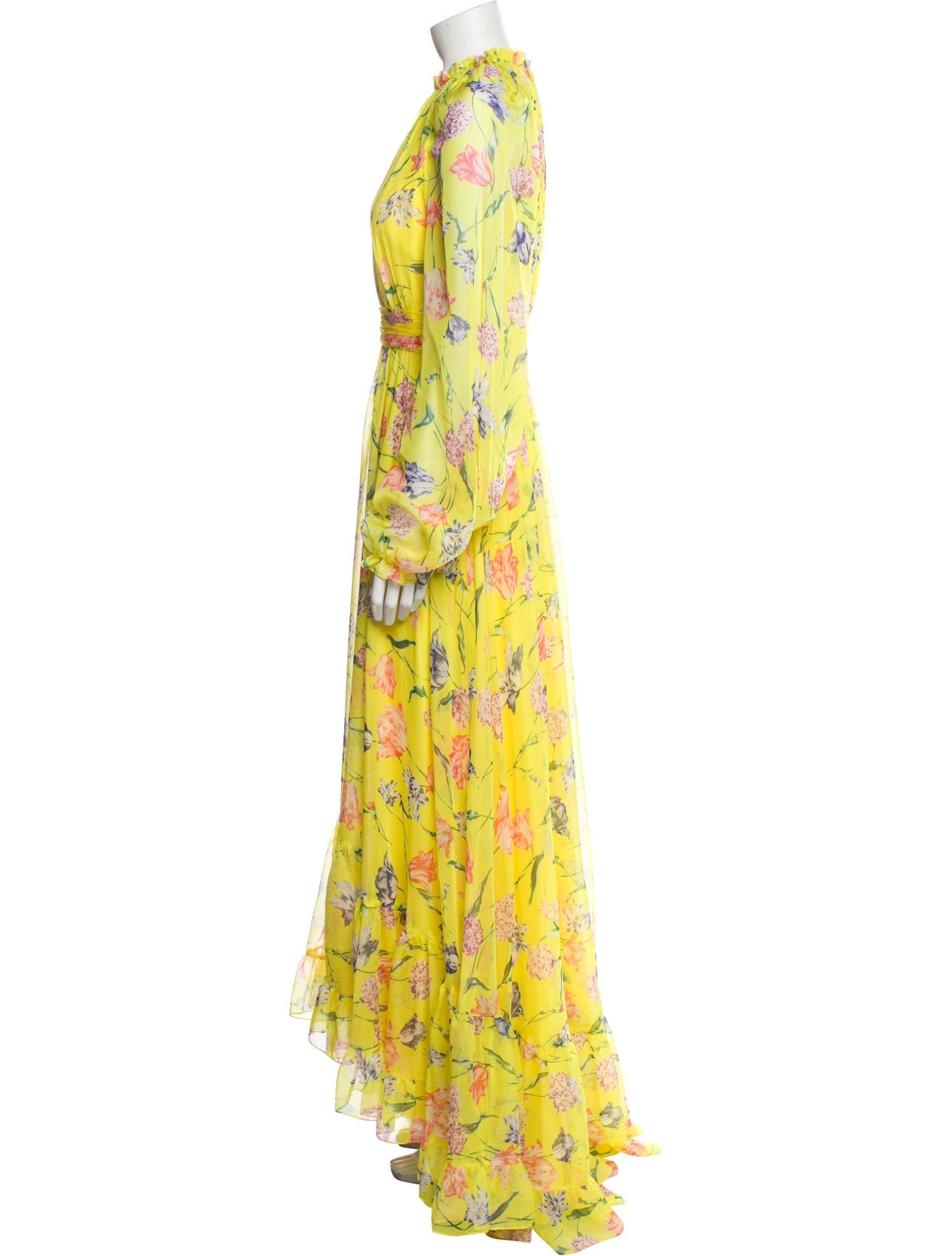 Mac Duggal Floral Print Long Dress