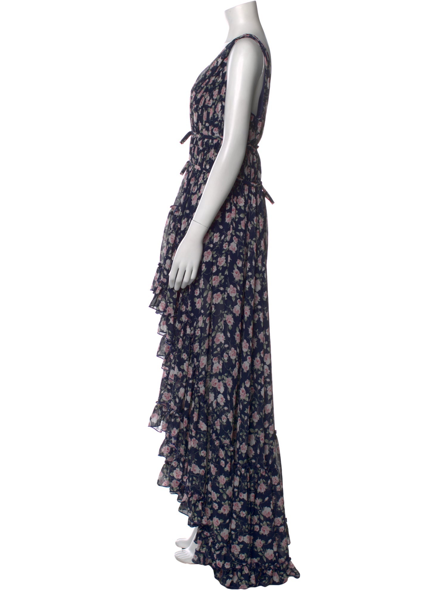 Mac Duggal Floral Print Long Dress