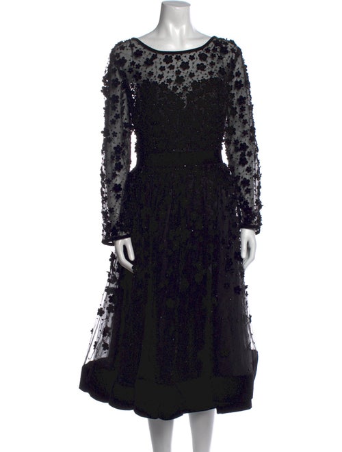 Mac Duggal Lace Pattern Midi Length Dress