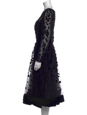 Mac Duggal Lace Pattern Midi Length Dress