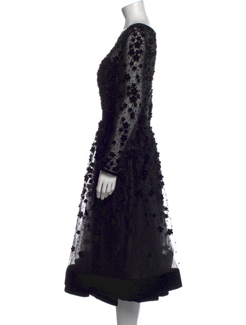 Mac Duggal Lace Pattern Midi Length Dress