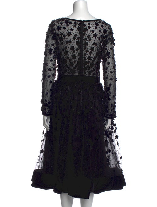 Mac Duggal Lace Pattern Midi Length Dress