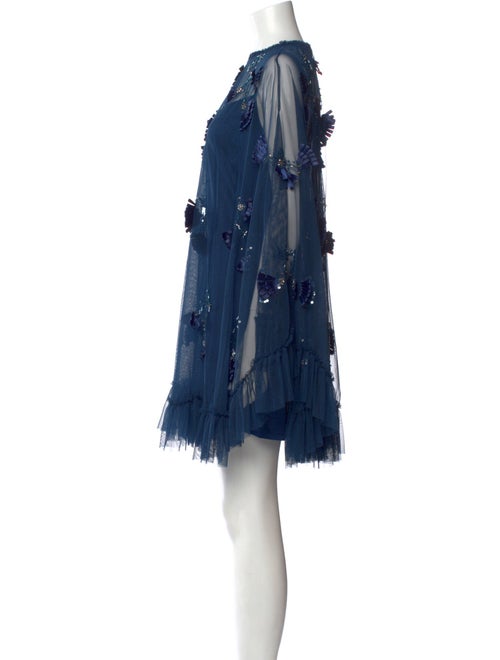 Mac Duggal Crew Neck Mini Dress