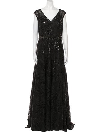 Mac Duggal V-Neck Long Dress