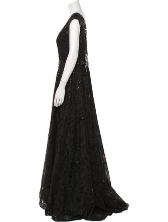 Mac Duggal V-Neck Long Dress