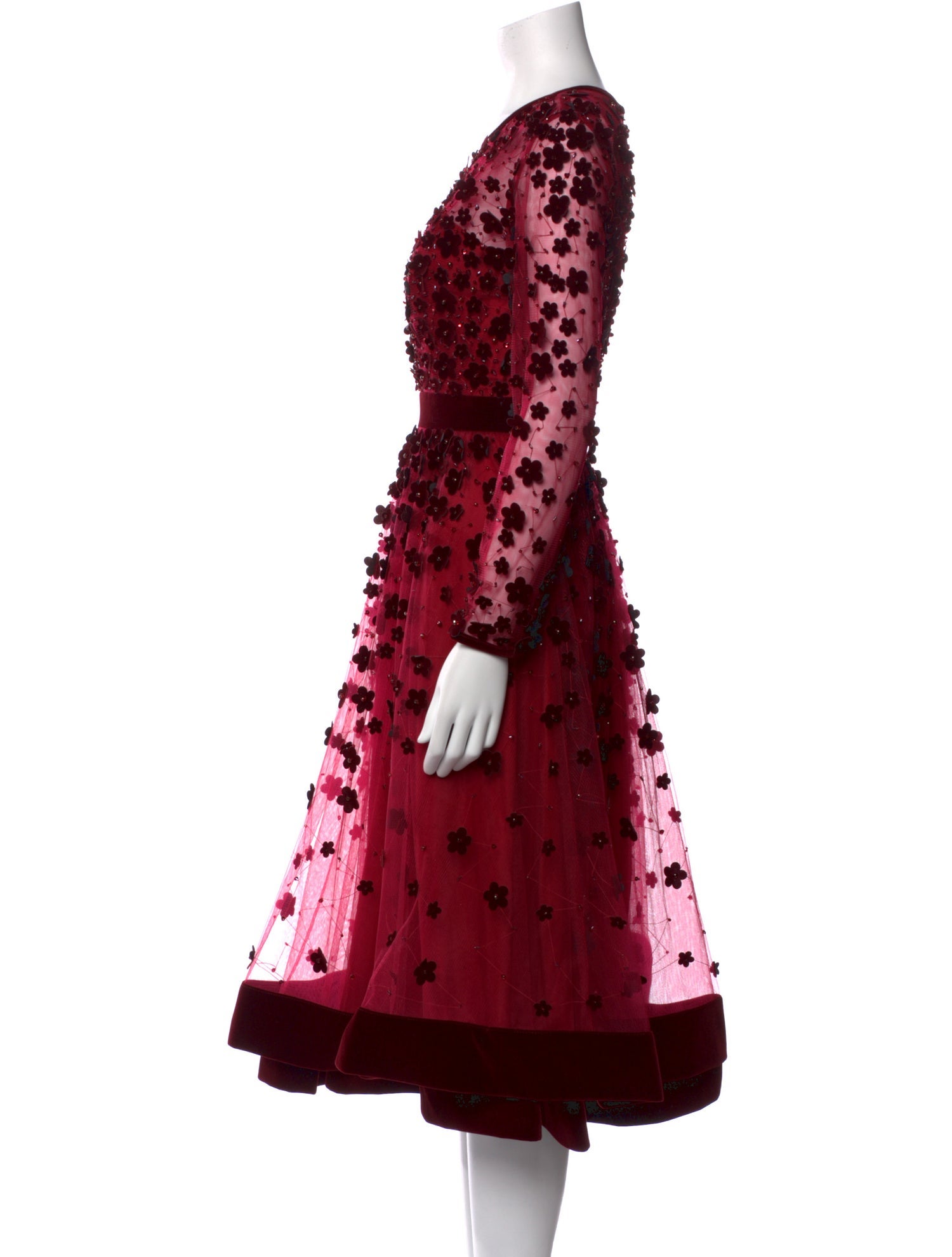 Mac Duggal Floral Print Midi Length Dress w/ Tags