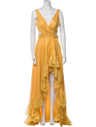 Mac Duggal V-Neck Long Dress