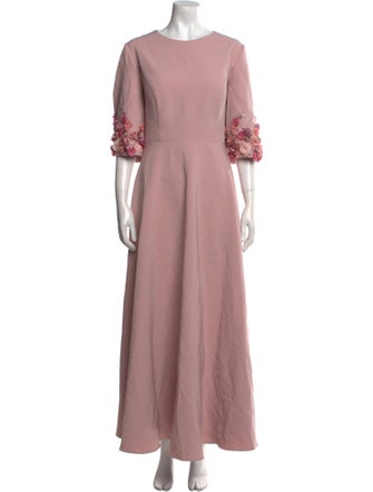 Mac Duggal Crew Neck Long Dress