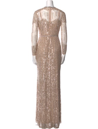 Mac Duggal Crew Neck Long Dress