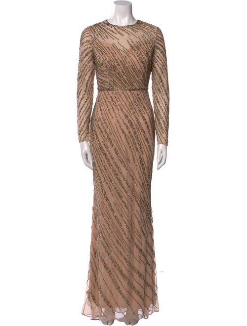 Mac Duggal Striped Long Dress